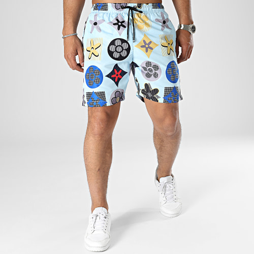 Short De Bain Bleu Clair Floral