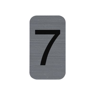 Exacompta - Plaque adhésive chiffre 7 - 25 x 44 mm - aluminium brossé