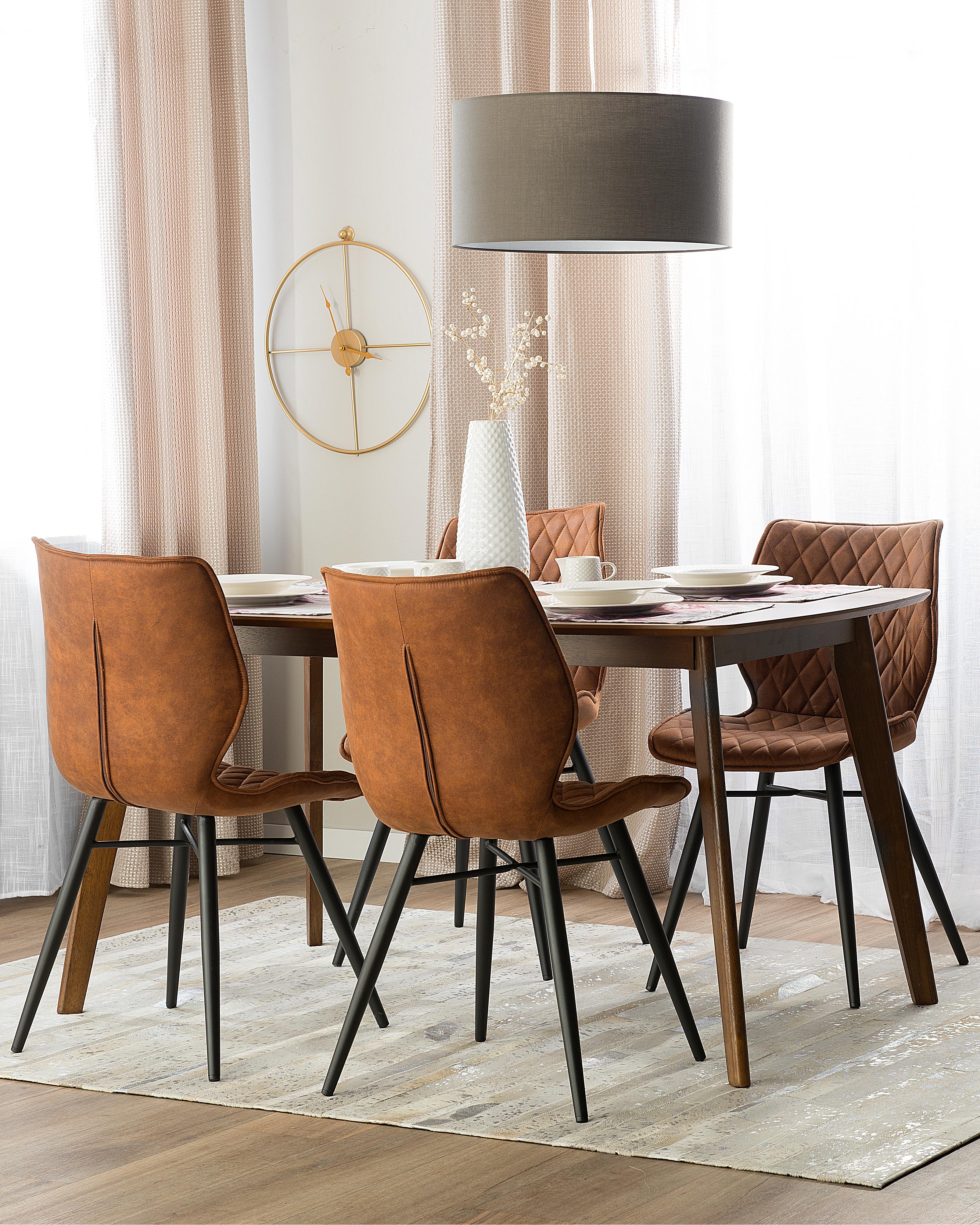 Set van 2 eetkamerstoelen LISLE Goudbruin