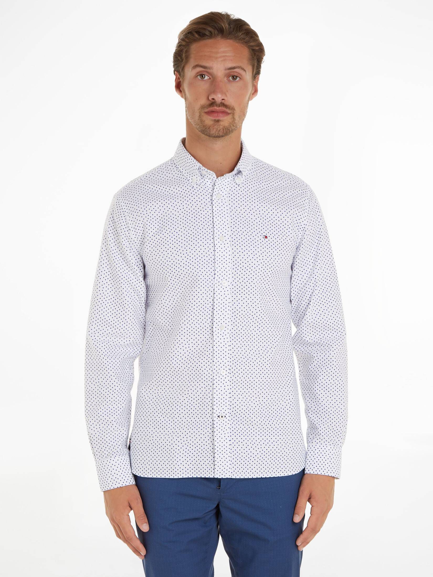Tommy Hilfiger| Herren Hemd OXFORD DOT PRINT