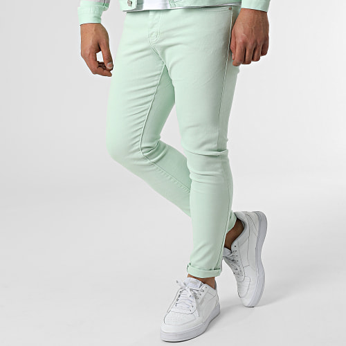 Ensemble Veste En Jean Et Jean VJ391 Vert Clair