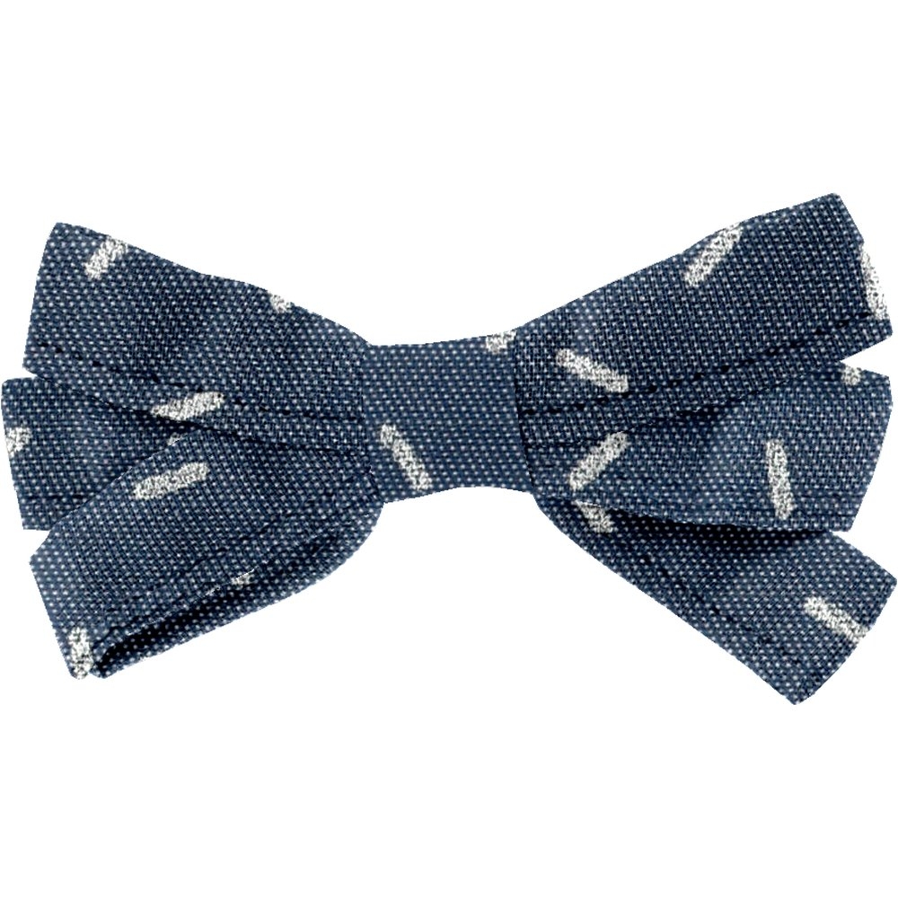 Barrette Noeud Ruban Paille Argent Jean