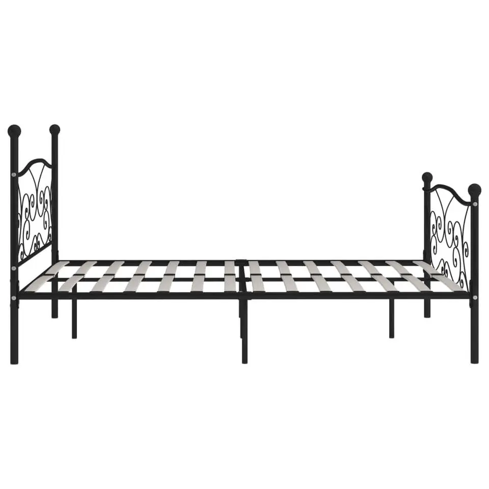 vidaXL - Bed frame met lattenbodem - Zwart - Metaal - 180x200 cm