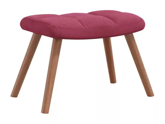 Chaise à bascule avec repose-pied Rouge bordeaux Velours