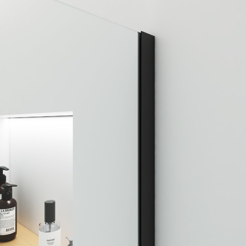 Home Deluxe - Douchecabine - BAKI - Breedte: 100 cm, Zwart profiel, Helder glas, Aluminium frame - 10 mm gehard veiligheidsglas | Inloopdouche, Douchewand, Douchedeur