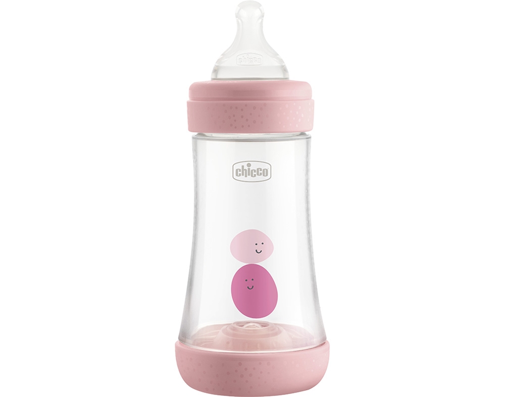 BIBERÃO CHICCO P5 SILICONE ROSA 2M  240ML