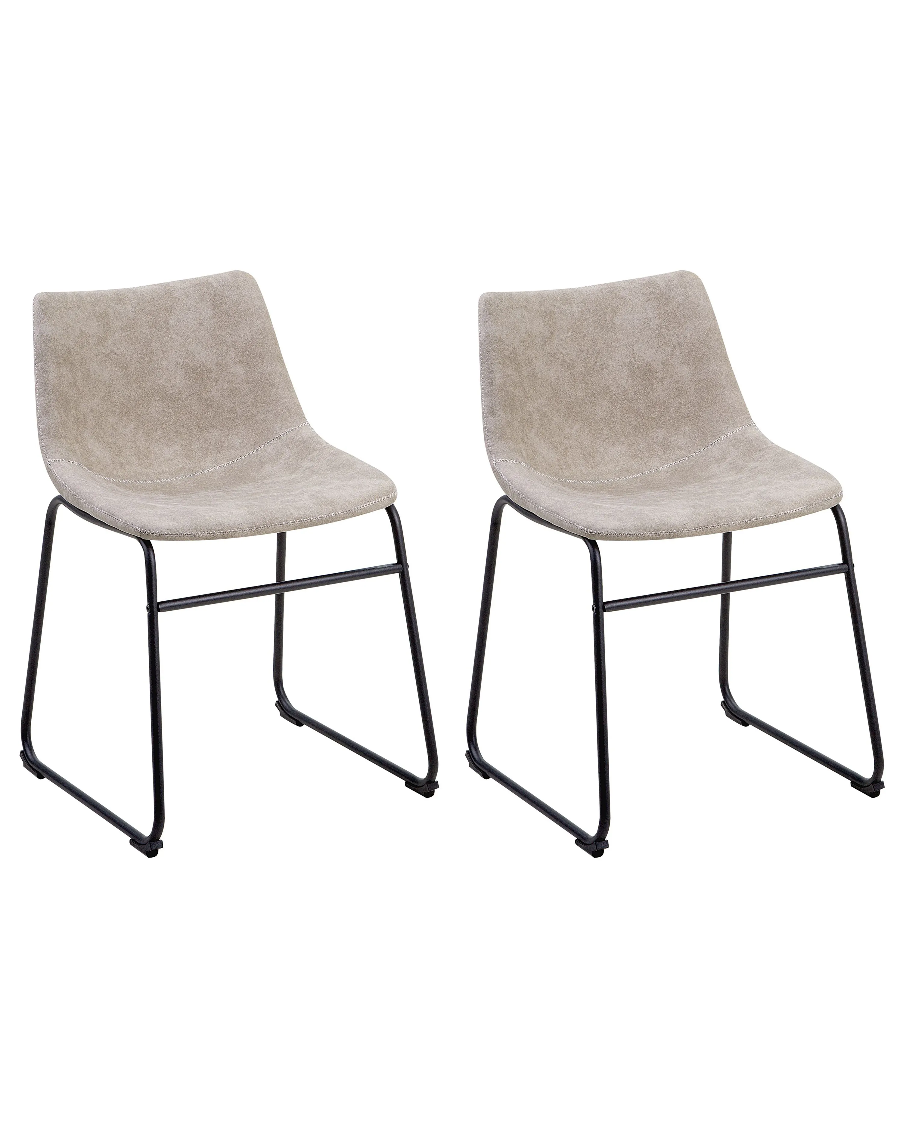 Set van 2 eetkamerstoelen BATAVIA Stof Beige