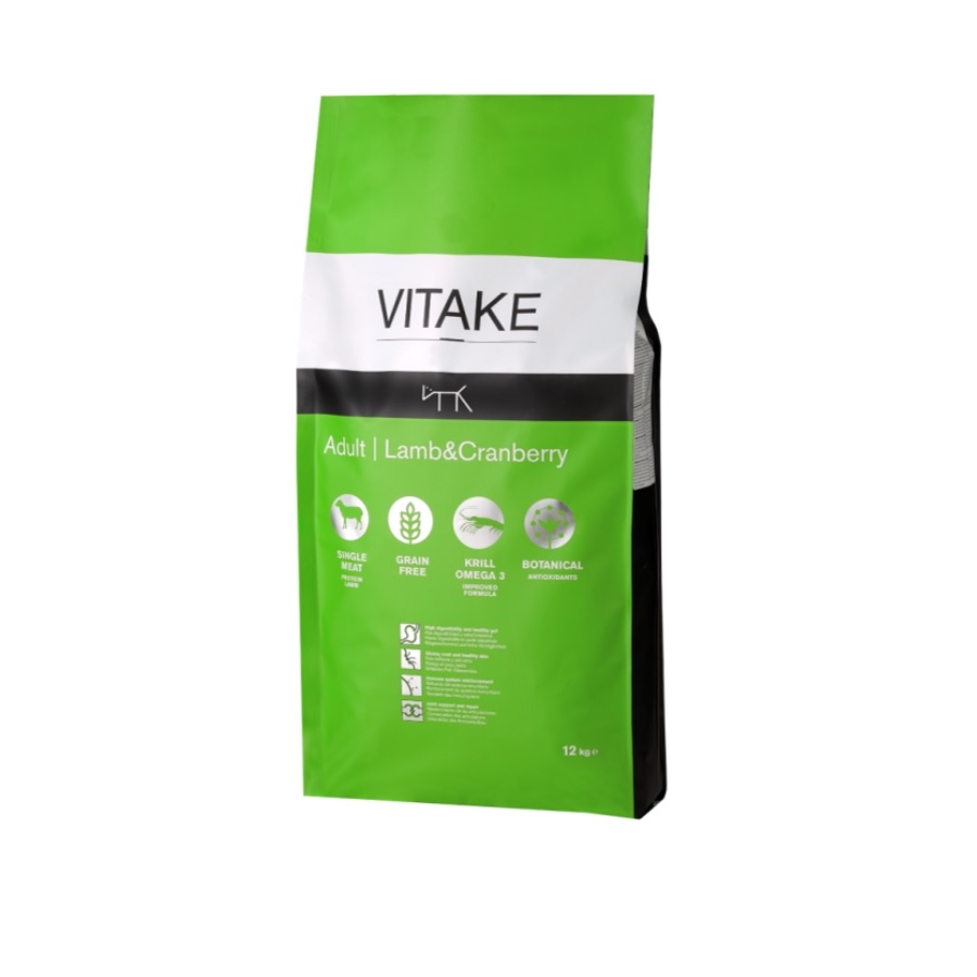 Ração para cães Vitake, sabor cordeiro