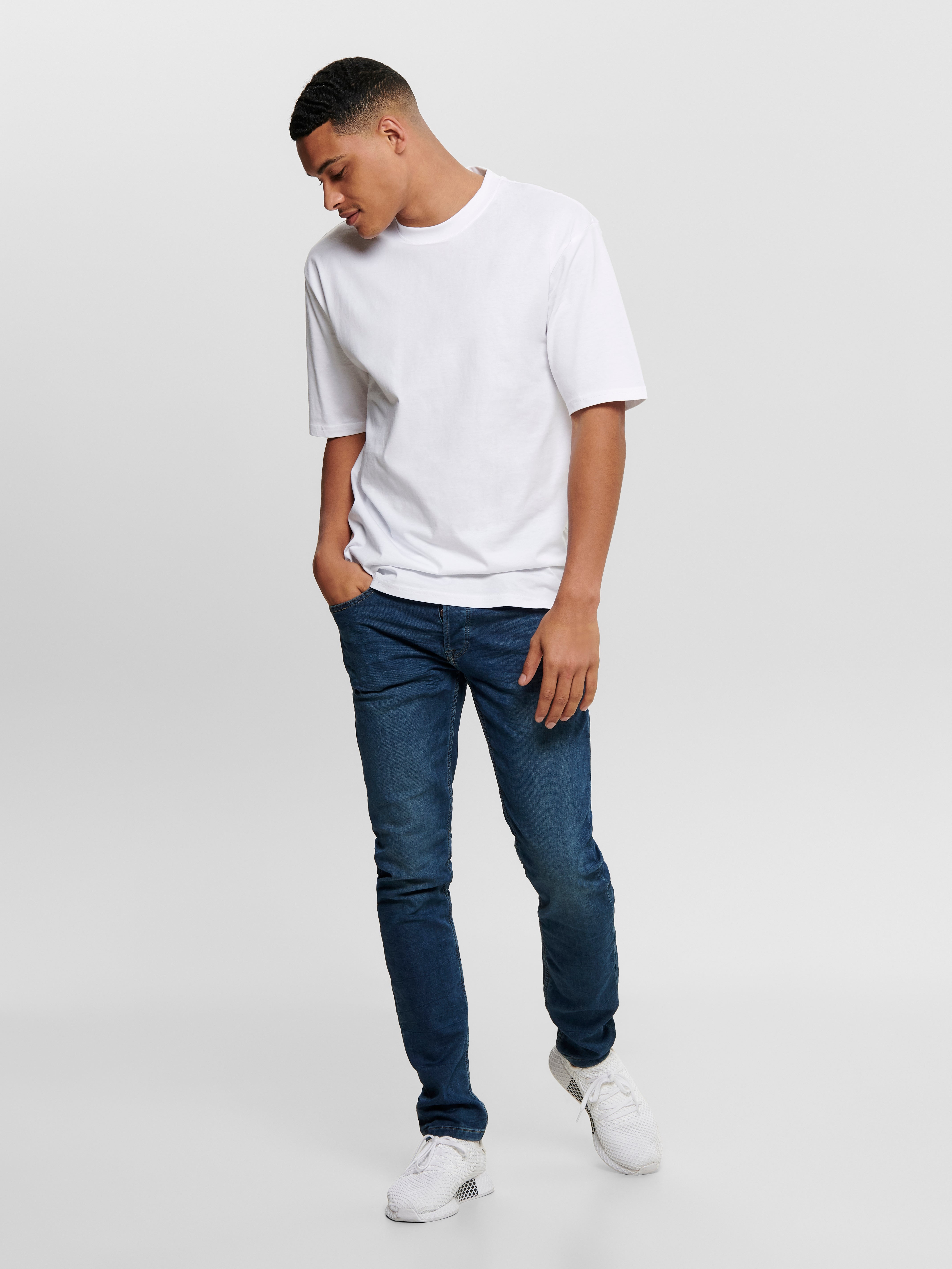 ONSLOOM Mid Rise Slim Fit Jeans Blue Denim