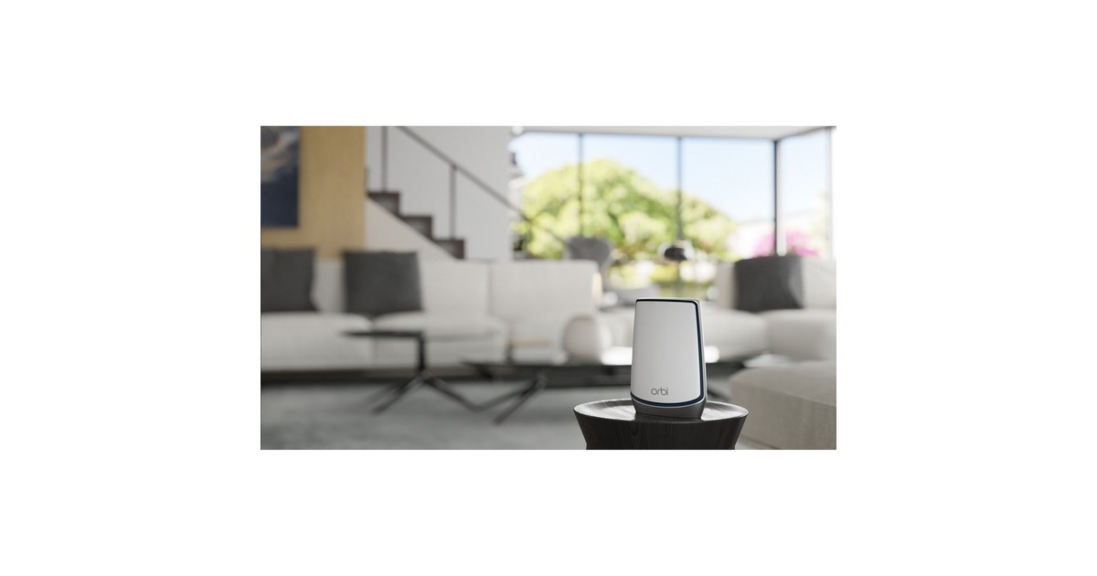 NetgearOrbi WiFi 6-systeem (RBK852) AX6000 mesh router  (Wit/zilver, 1x Router (RBR850), 1x Satelliet (RBS850), Dekking tot 350 m²)