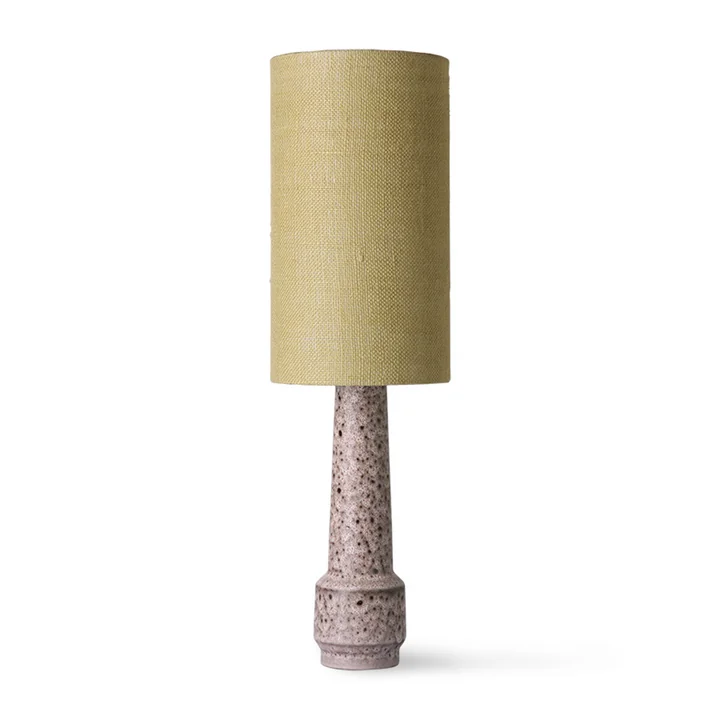HKliving - Retro Tischleuchtenfuss, H 45 cm, braun   Lampenschirm Jute, Ø 22 cm, jade green