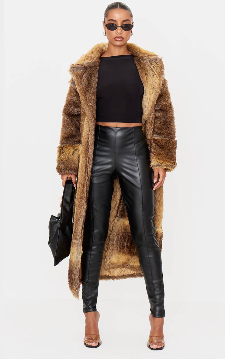 Noir Legging En Synthétiquecuir Avec Détail De Pinces
