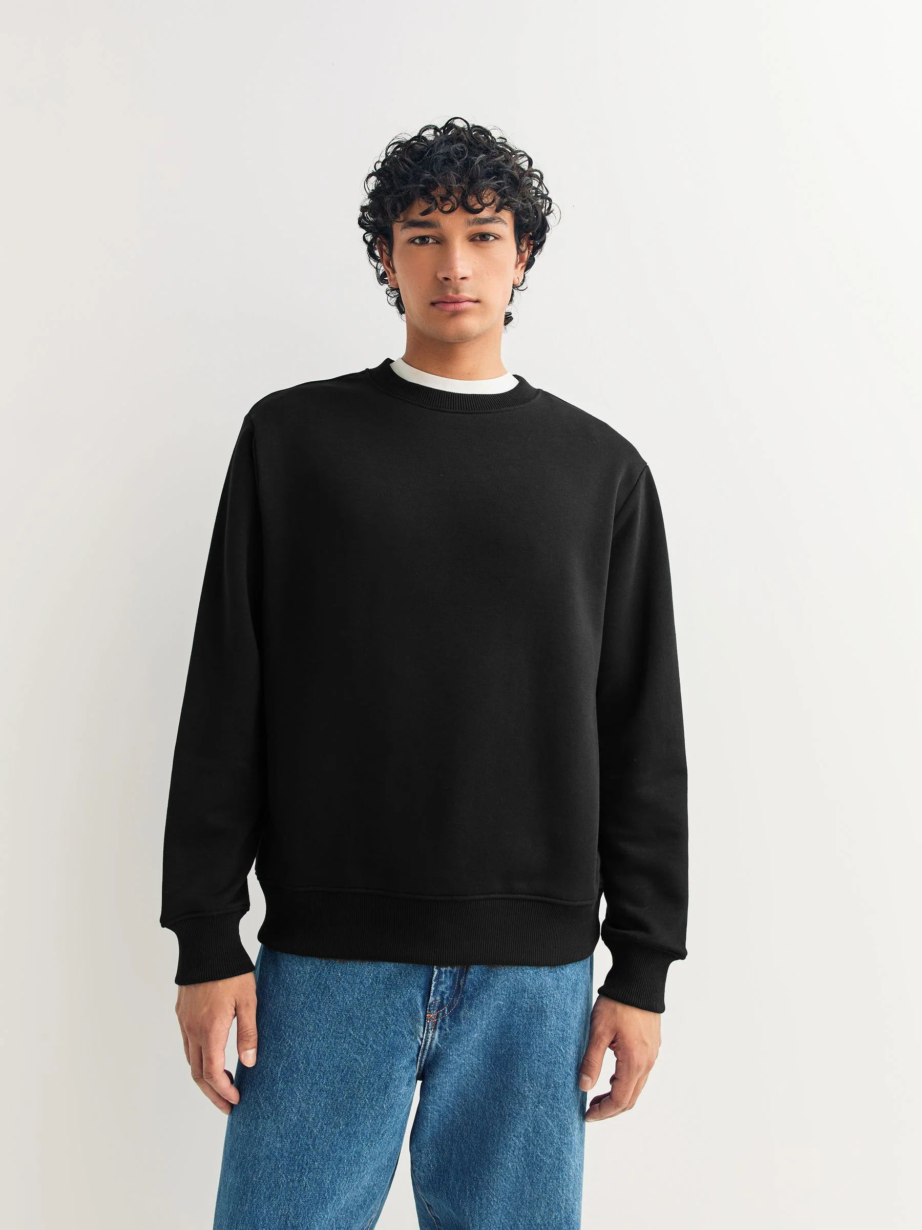 Zwart/Marineblauw/Gemêleerd grijs - Heavyweight Cotton Rich Jersey Crew Sweatshirts 3 Pack