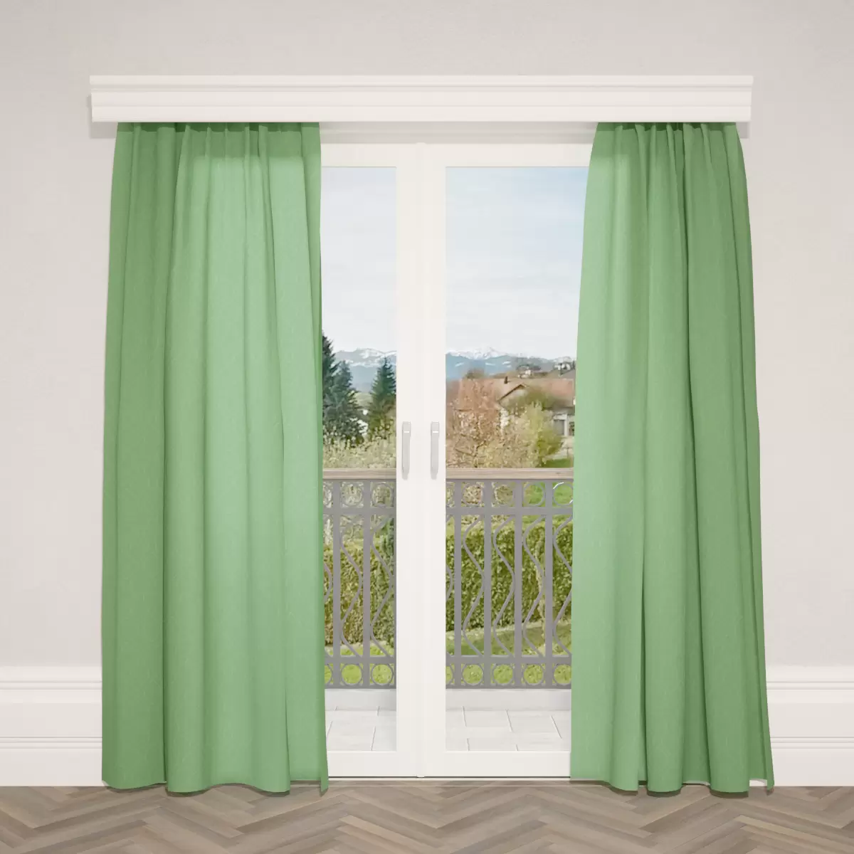 Nachtvorhang Jacquard Rombo grün