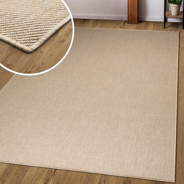 my home Teppich »Anna, auch als Läufer erhältlich« rechteckig 3 mm Höhe In- und Outdoor geeignet, Sisal-Optik, Wetterfest & UV-beständig