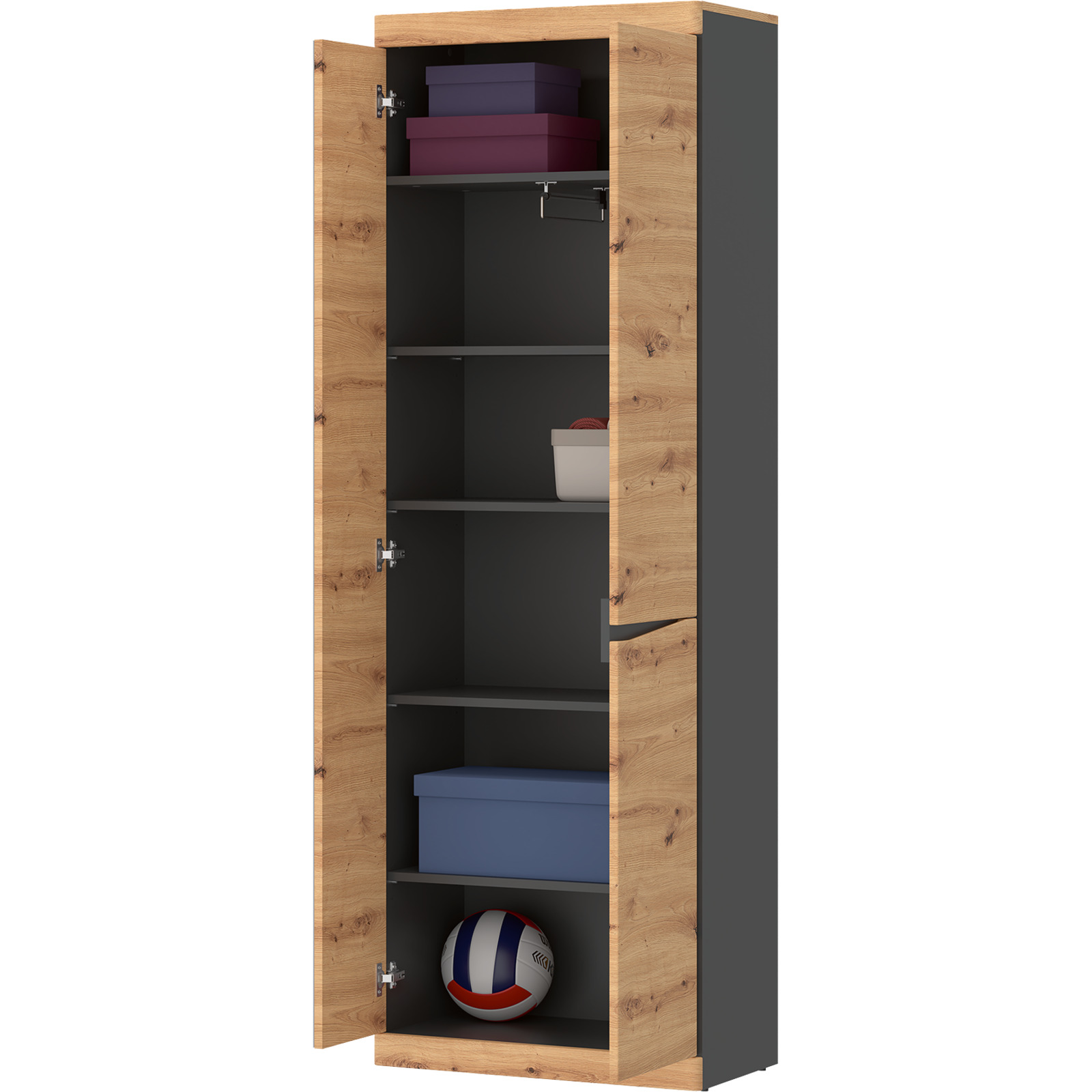 Garderobenschrank Turino 64, Dekor Eiche