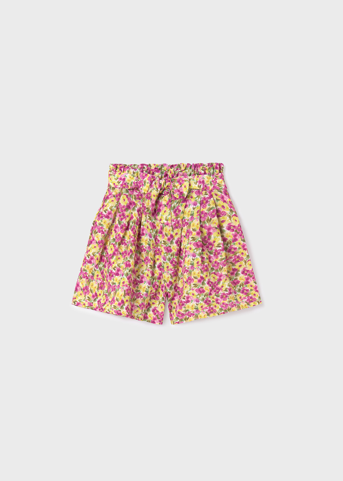 Saia-calça floral com estampa de flamingo para meninas