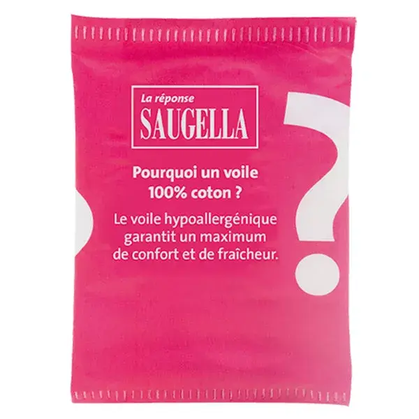 Protetores diários Saugella Cotton Touch, 40 sachês individuais.