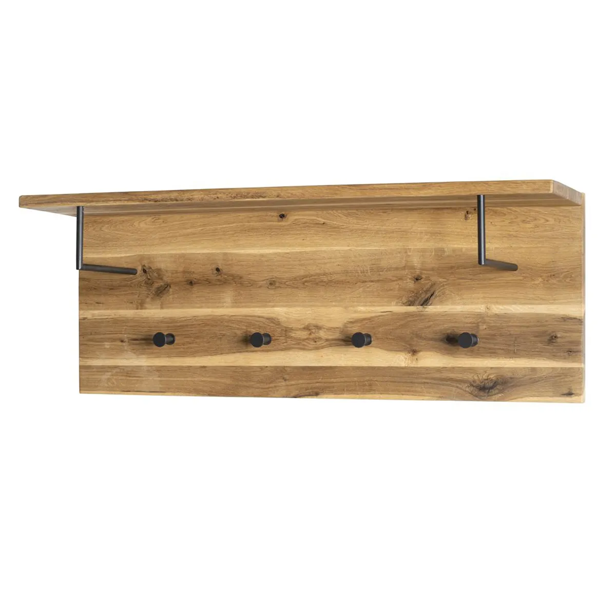 Pegane Garderobe murale chêne huilé noir