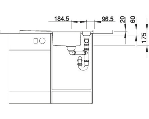 Blanco Axis III 5 S-IF spoelbak, 915 x 510 mm, roestvrij staal, satijnen afwerking, 522103