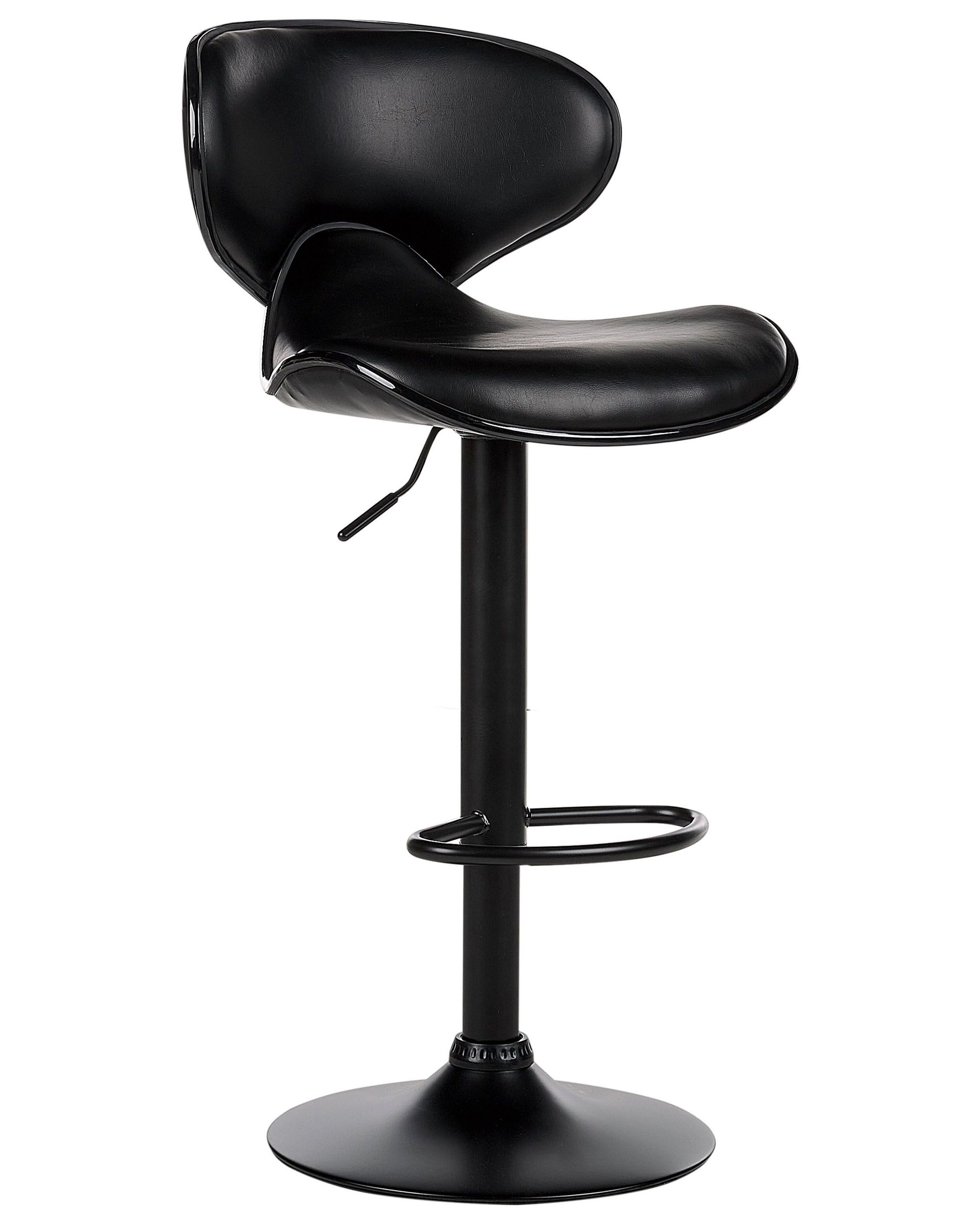 Set van 2 barstoelen CONWAY Kunstleer draaibaar Zwart
