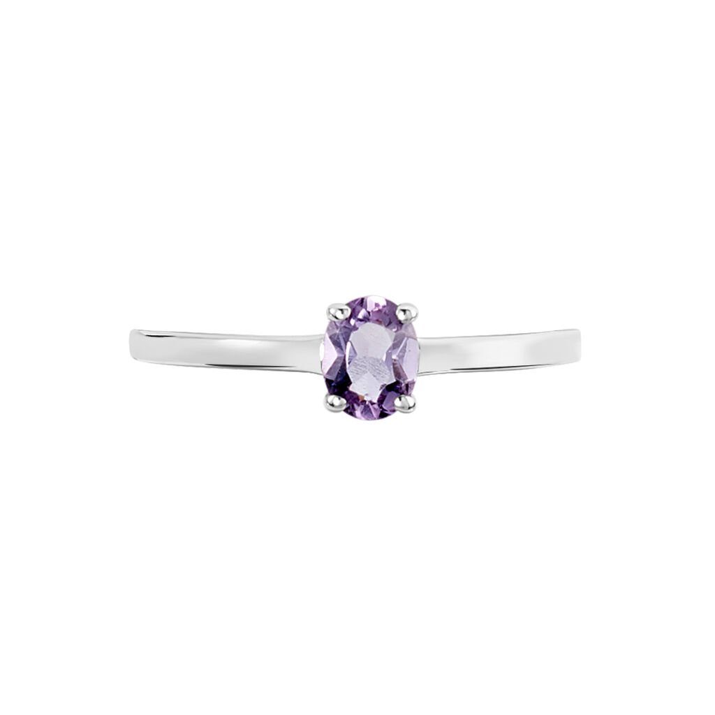 Bague Lily Or Blanc Amethyste