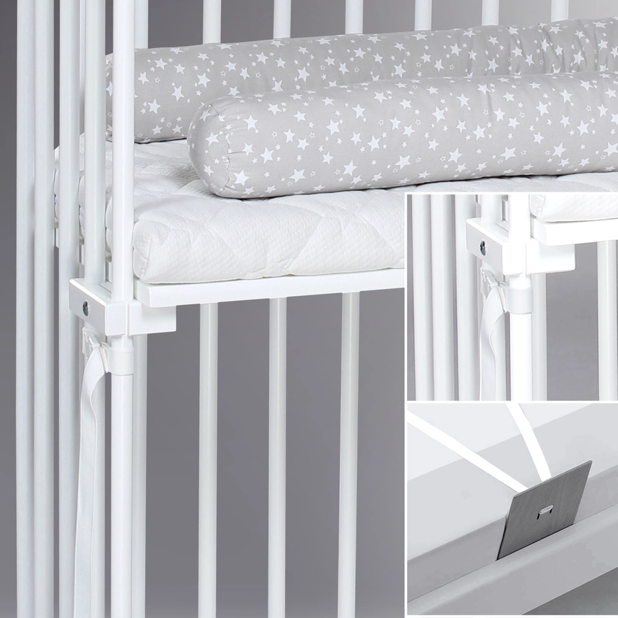 babybay Boxspring Beistellbett weiß mit Matratze Classic Cotton Soft