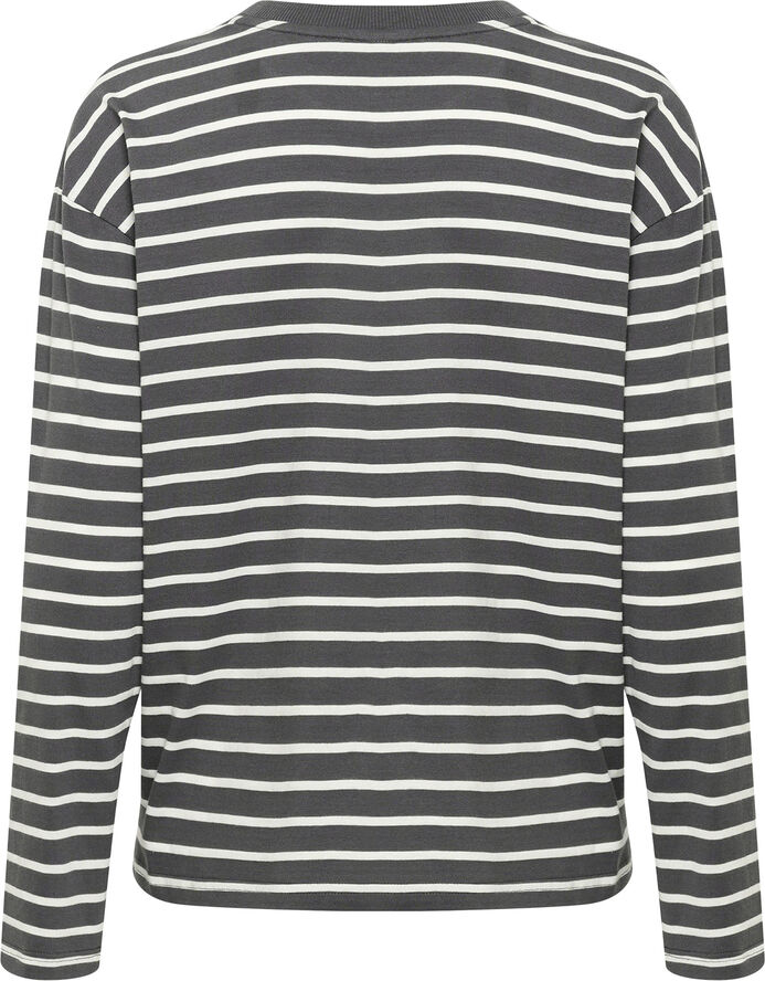 Kaffe KAwinny LS T-Shirt Black oyster/ant. white stripe
