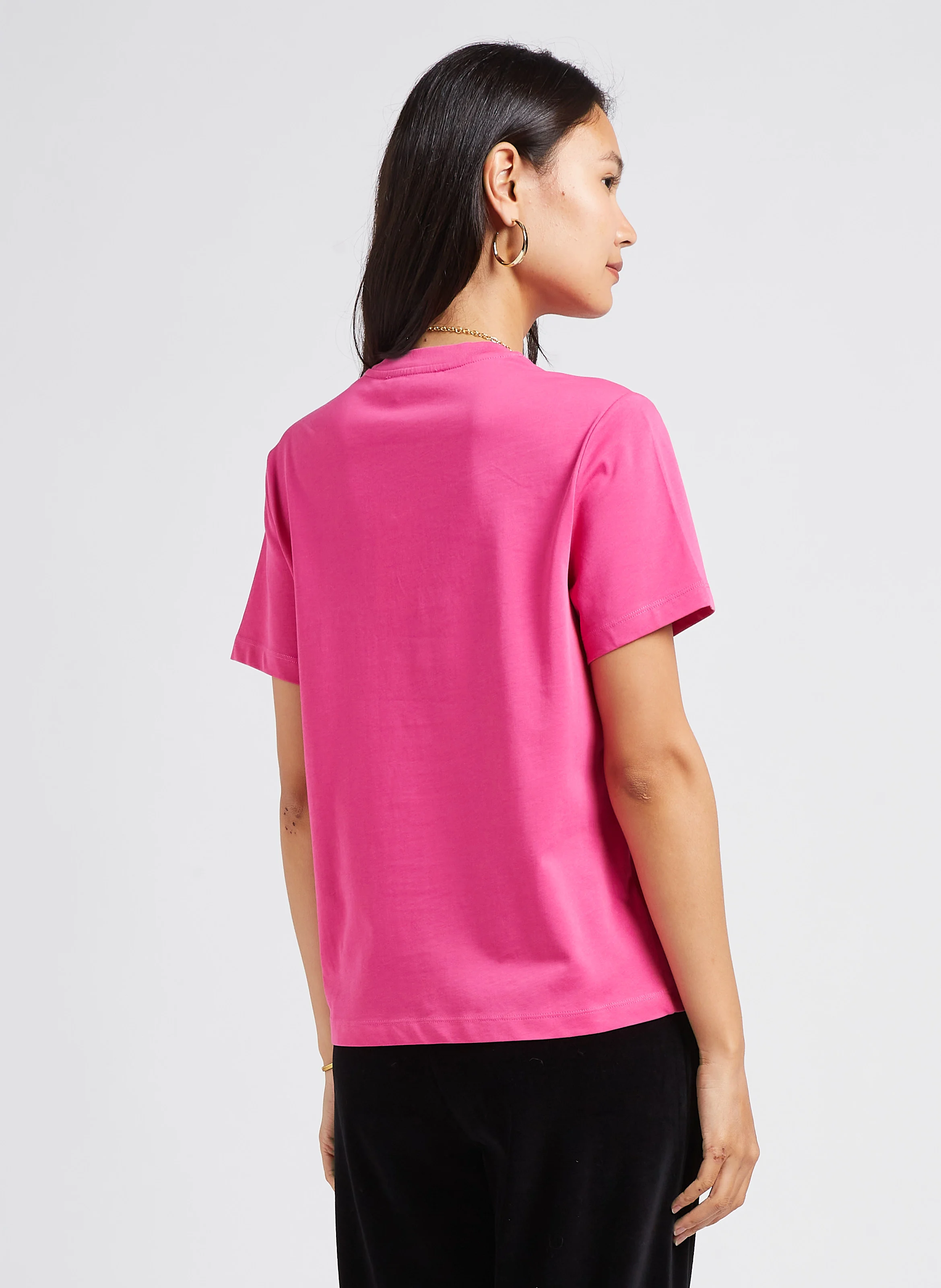 Tee-shirt col rond en coton | Rose