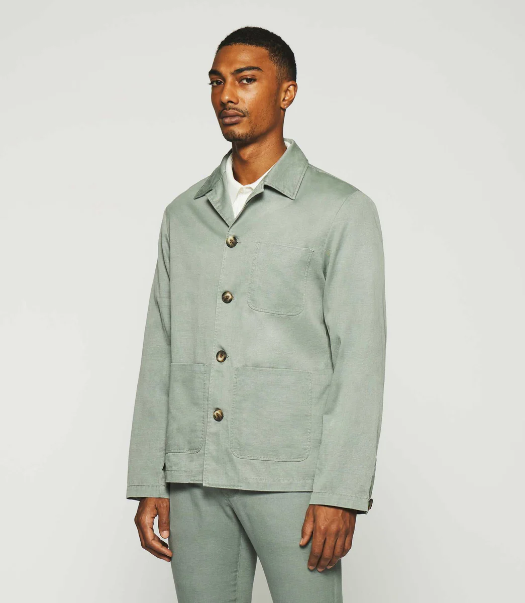 Veste en coton lin kaki AQUA