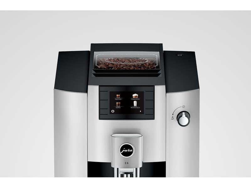 JURA Kaffeevollautomat E6 Platin (SC) Zweitassen-Vollautomat für elf verschiedene Kaffee- und Milchgetränke