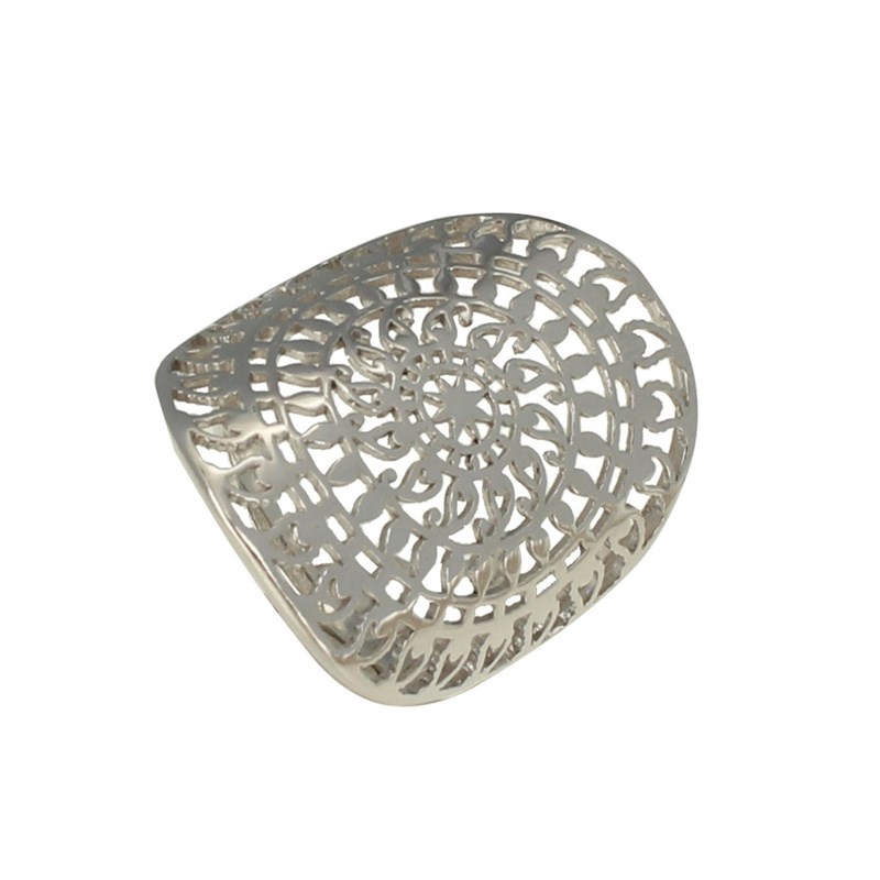 Bague Argent Rhodié Astre Ronde
