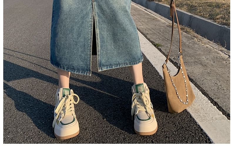 Notica - High Rise Washed Slit Midi A-lijn denim rok