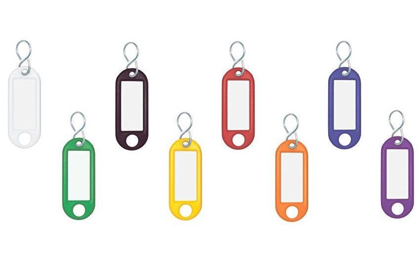 Schlüsselanhänger mit S-Haken, 100 Stück100 Stück, farbig assortiert