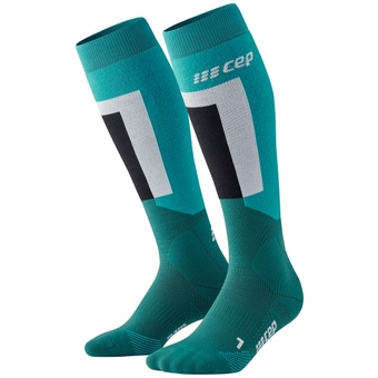 CEP Thermo Compression Tall Skisocken Turquoise / Green Herren