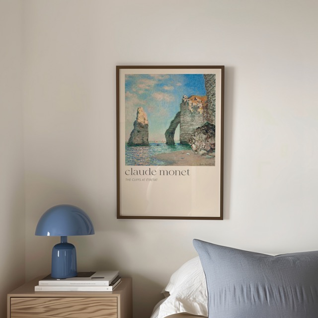 Poster Claude Monet - The cliffs at Étretat 50x70 cm