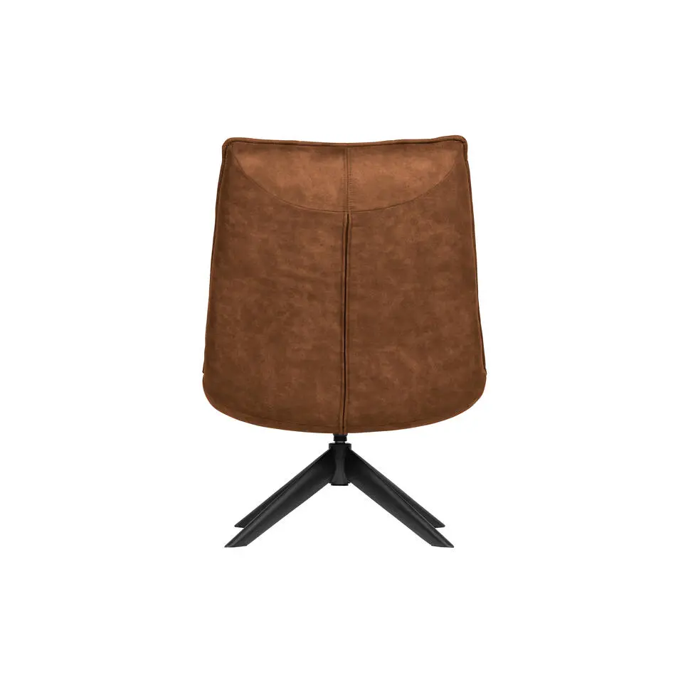 WOOOD Jouke Draaifauteuil - Kunstleer - Cognac - 97x70x85