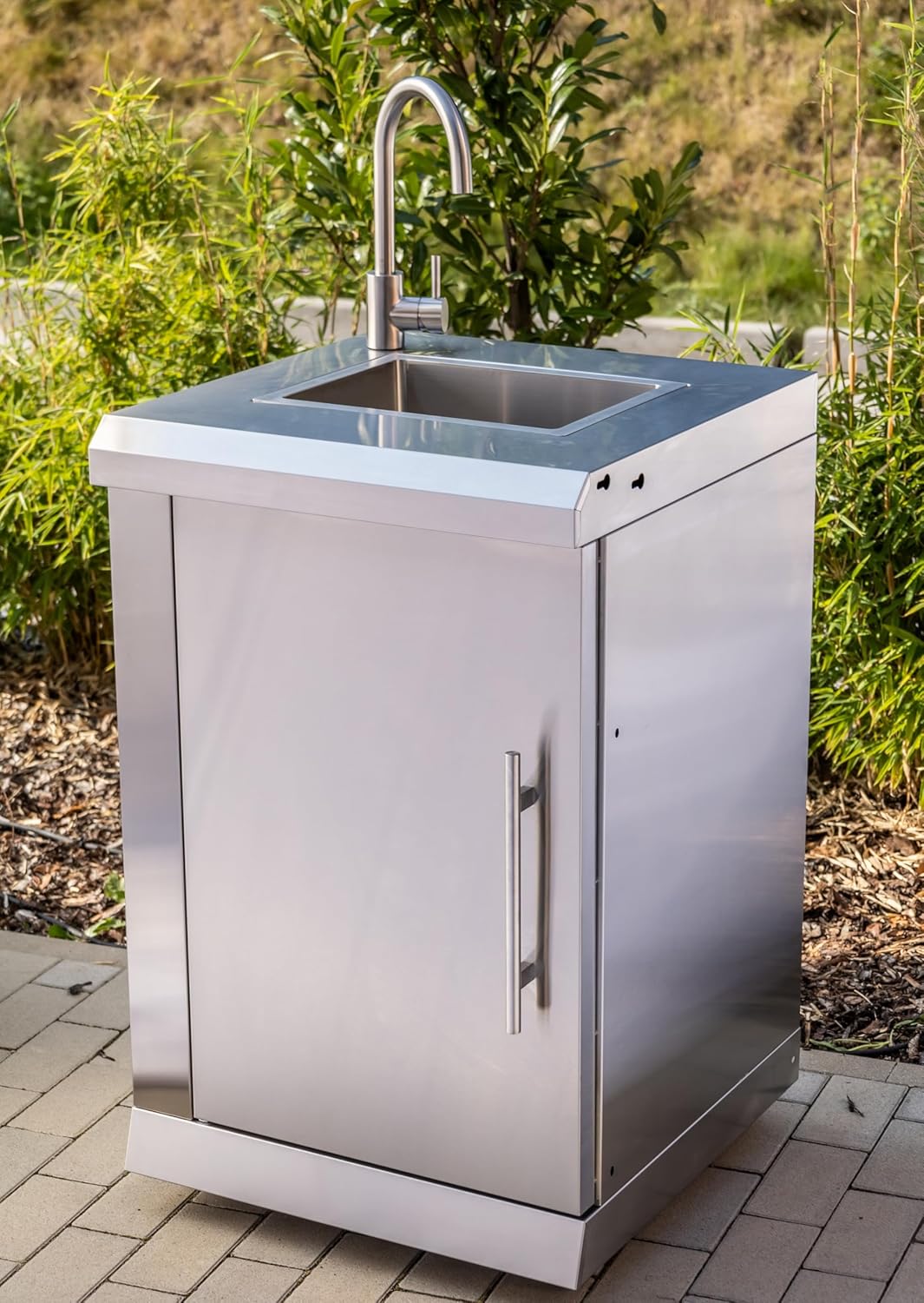 Ondis24 Outdoor-Küche Outdoor-Küche Gasgrill Kühlschrank Spülbecken Edelstahl