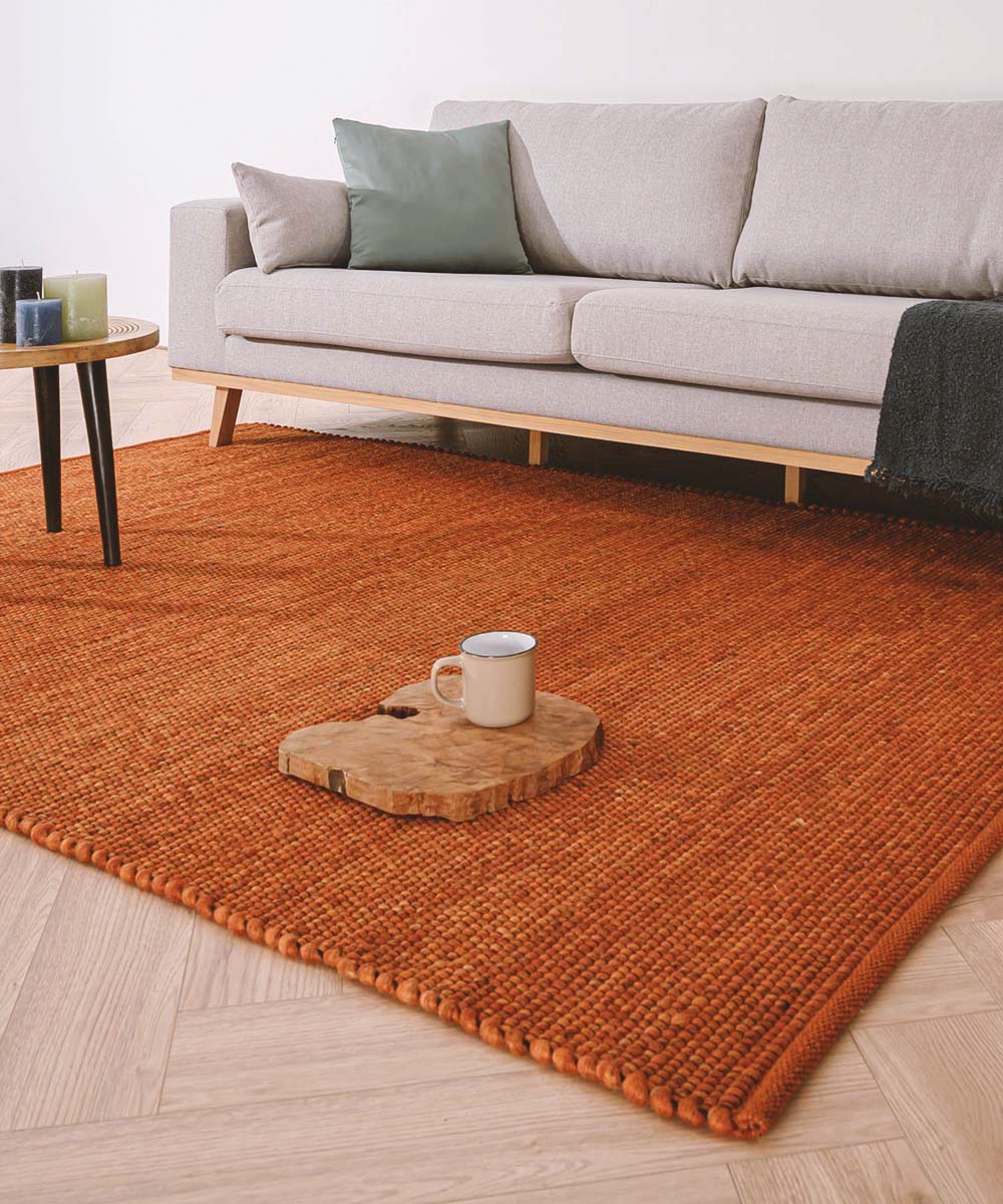 Nordic Weavers Wollen vloerkleed Lett - cognac - 160x230 cm
