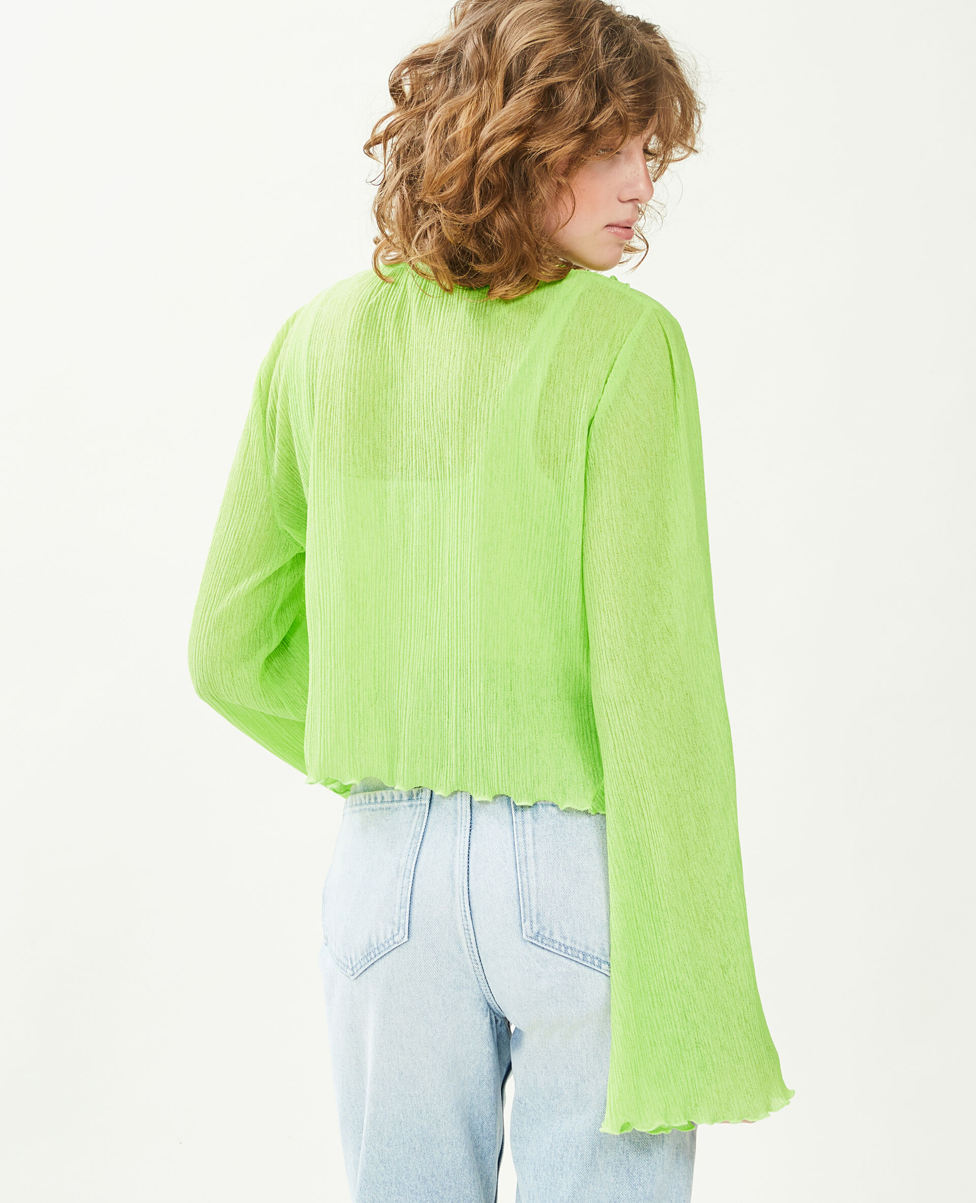 Top à nouer avec volants - Vert olive