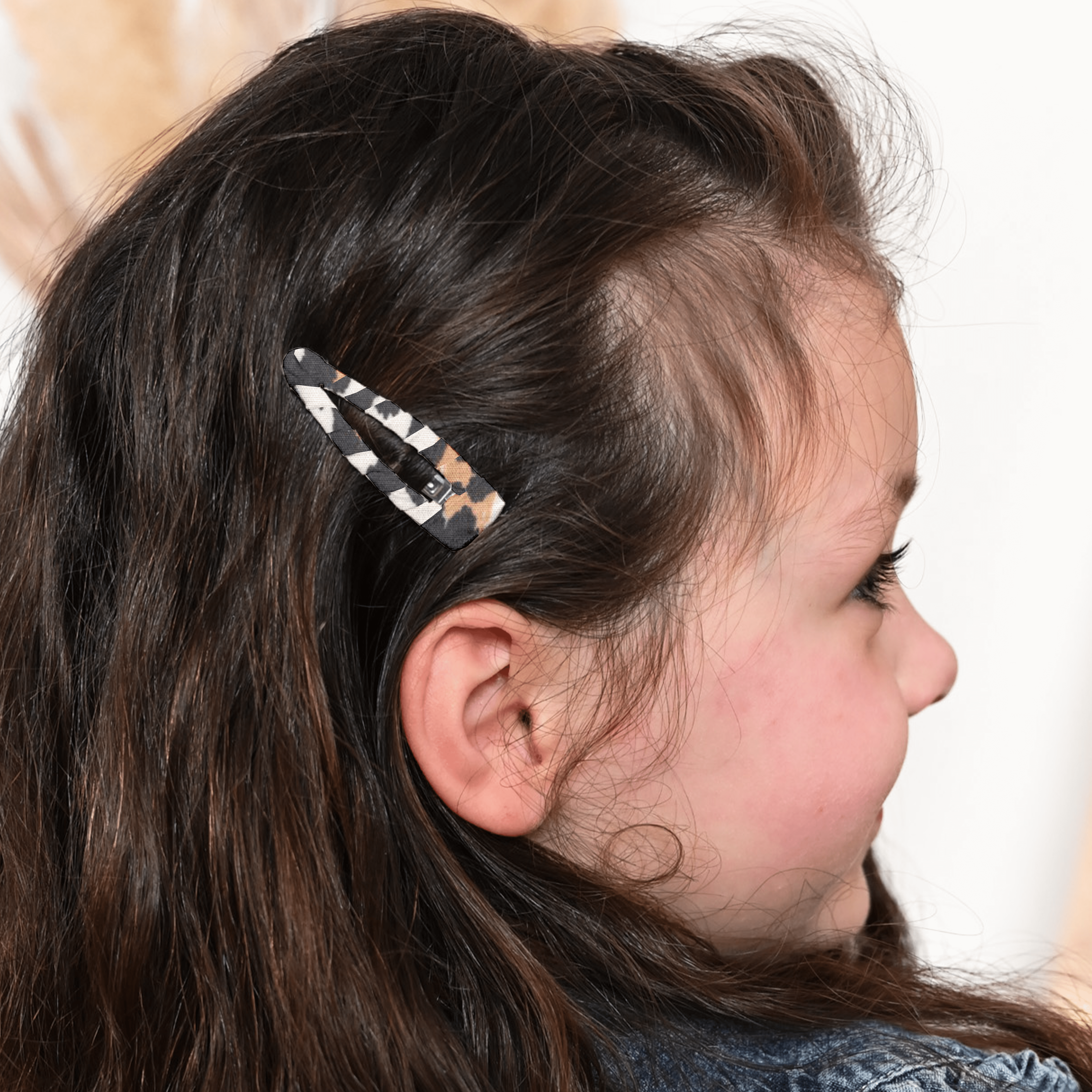 Barrette Clic-Clac Tissu Leopard