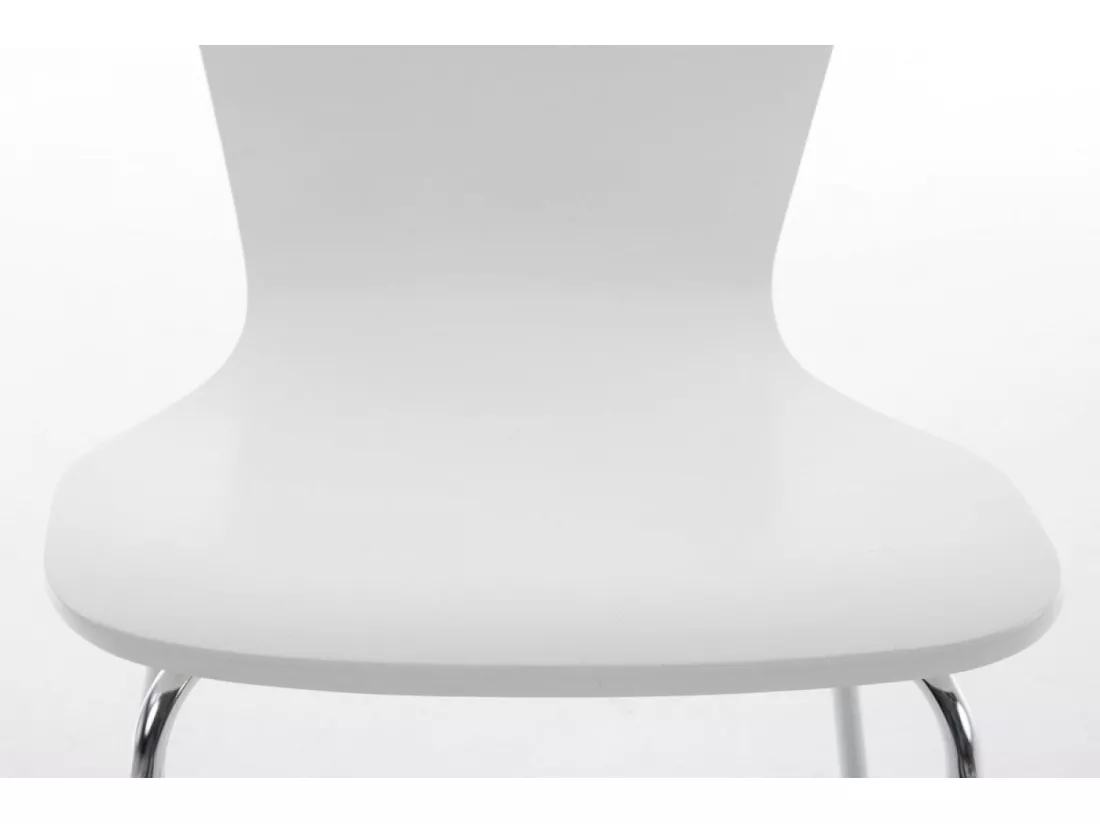 Lot de 4 Chaise de conférence - Bois & Nature - Blanc - Aaron