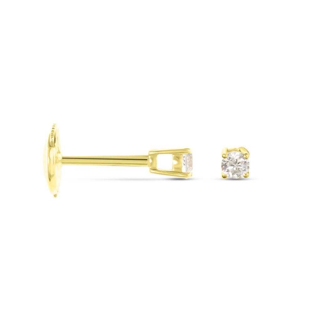 Boucles D'oreilles Puces Aphrodite Or Jaune Diamant