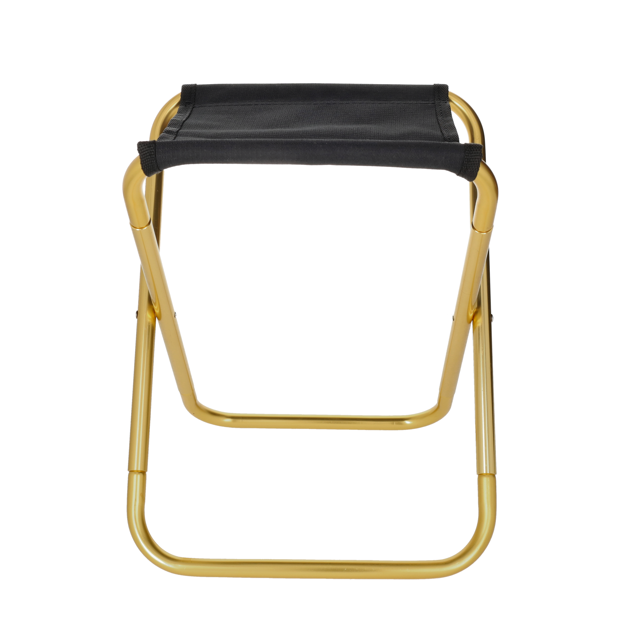 (195x210x270mm) Faltbarer Mini Outdoor Klapp Stuhl für Camping / Wandern / Festivals / Picknick / Stadion - Schwarz / Gold