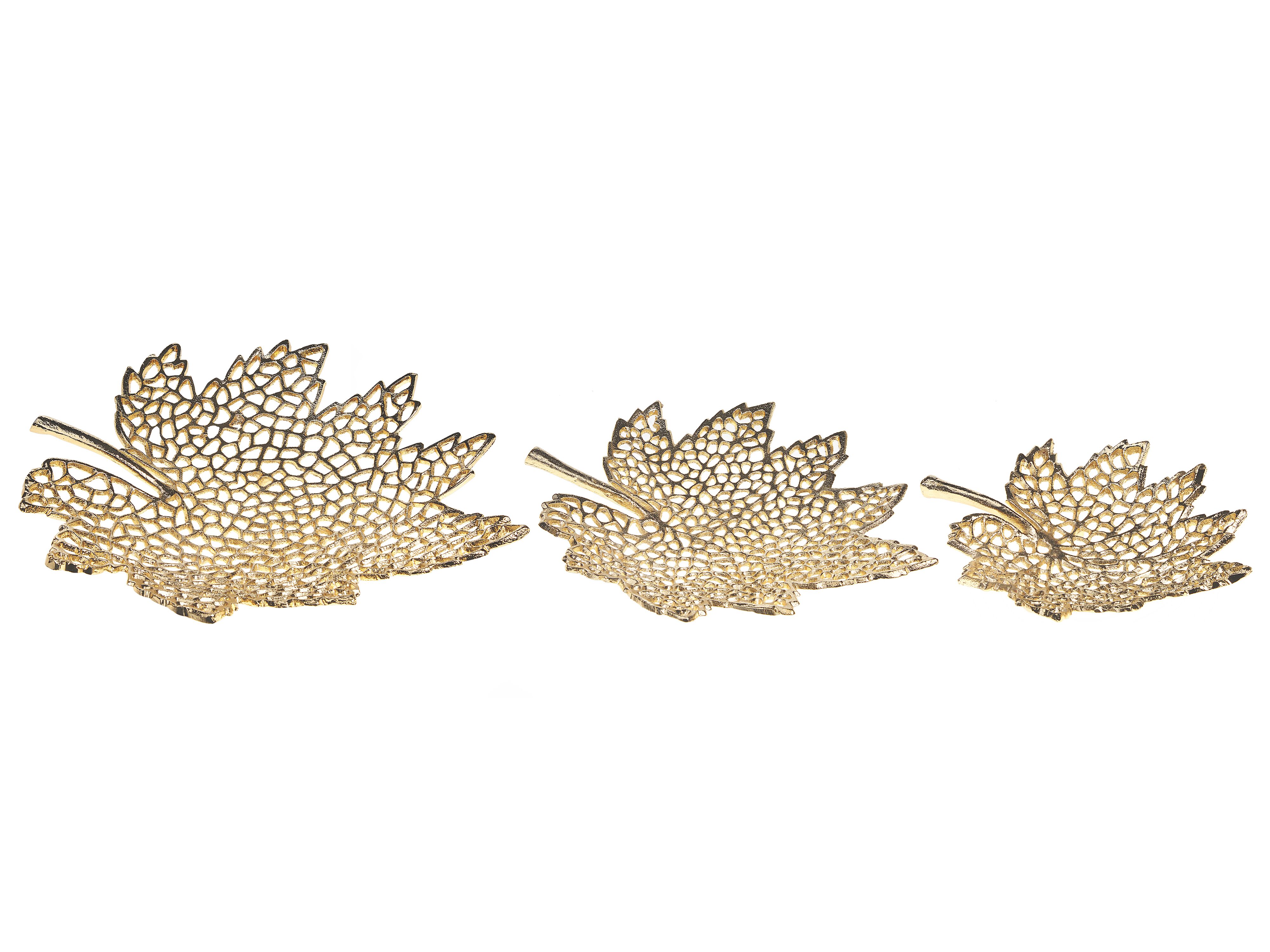 Set van 3 juwelenschaaltjes Blad PEMALI Metaal Goud