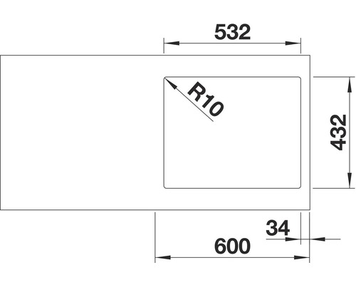 Blanco SUBLINE 500-IF spoelbak, 543 x 443 mm, antraciet, 524108