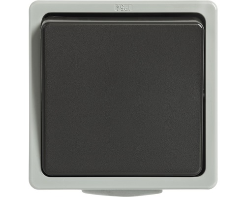 Opbouwdrukknop voor vochtige ruimtes, IP54, lichtgrijs/donkergrijs, standaard IP54