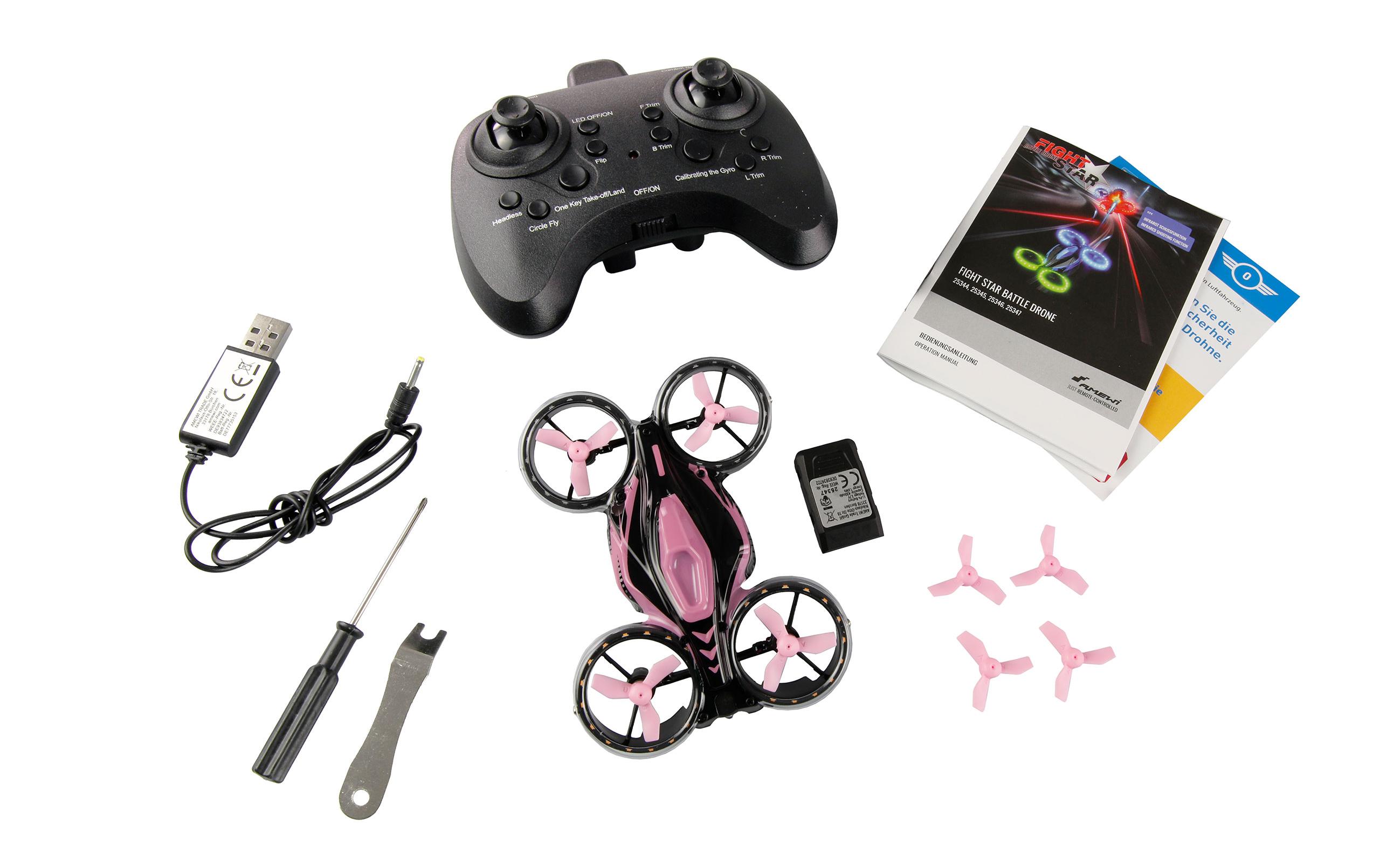 FightStar Battle Drone Set Grün & Pink, RTFZwei 2-in-1-Drohnen mit IR-Kampffunktion