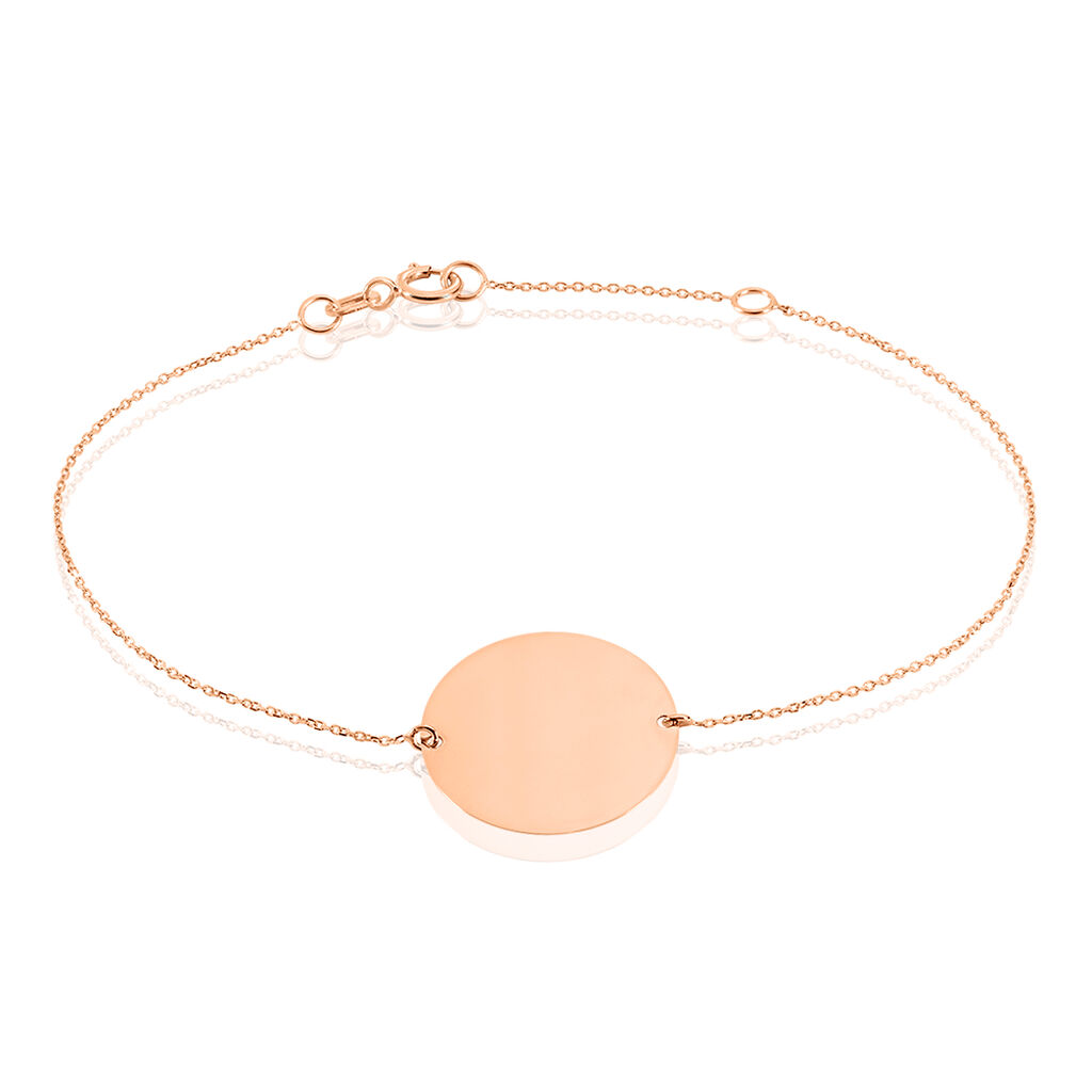 Bracelet Pastille Gravable Or Rose
