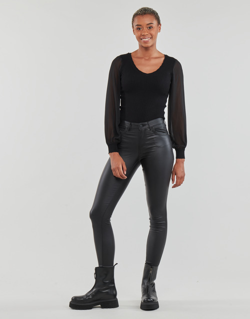 Vero Moda - VMALIA MR SKINNY SHAPE COATED PANTS NOOS - Noir